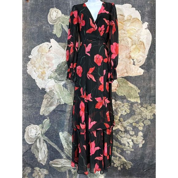 New Anthropologie x Hutch Valentina Floral Wrap Maxi Dress Size Small - Picture 3 of 7